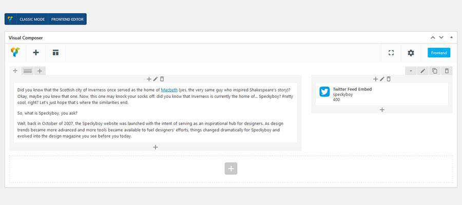 A Layout Built with a Page Builder Plugin