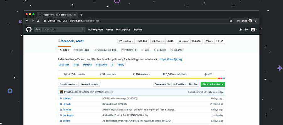 A GitHub repository page.
