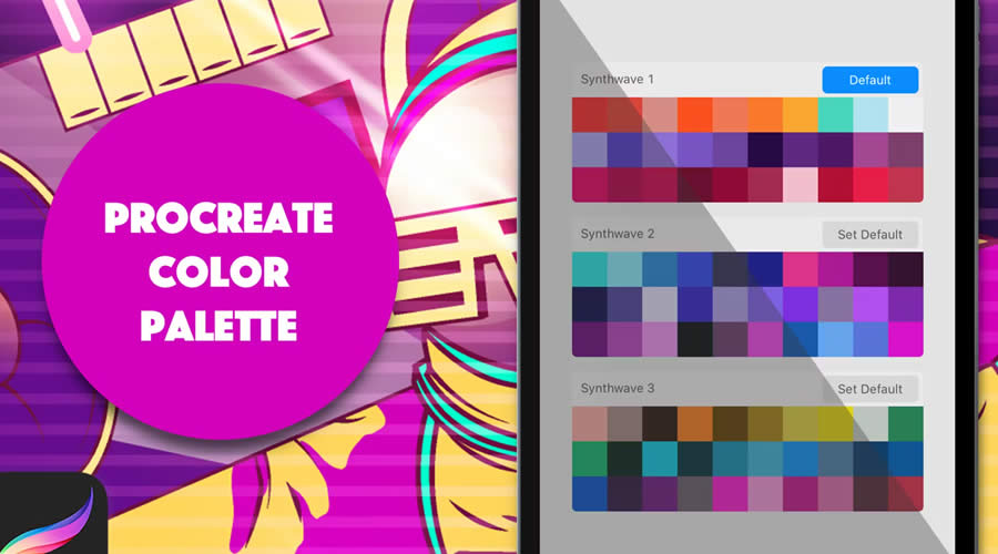 Synthwave Procreate Color Palette & Swatches