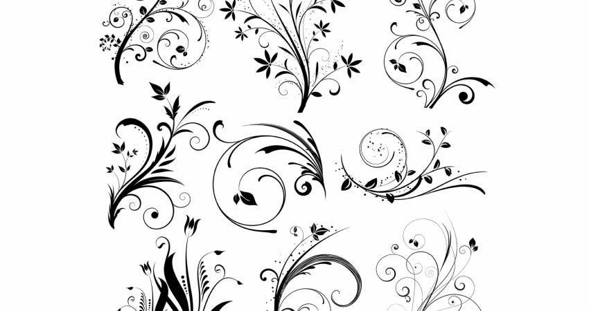 Various Vector Floral Designs template free illustrator