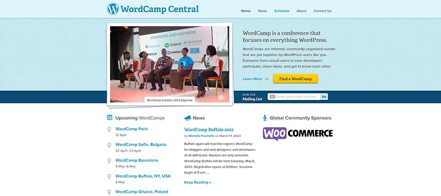 Events like WordCamps are held around the world.